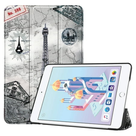iPad Mini 5 2019 Case, Allytech Slim Light Smart Kids Proof Cover Stand Hard Shell Case with Auto Sleeo/ Wake Feature for New 7.9 inch Apple iPad Mini 5th Generation 2019 Model, Eiffel (Best Mini Tower Case 2019)
