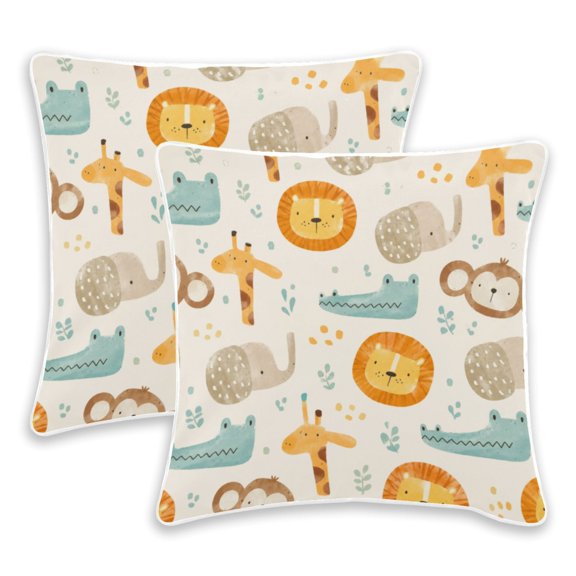 2 Pack Pillow Covers Watercolor Printed Decorative Pillow Case with Hidden Zipper, (No Pillow Insert)