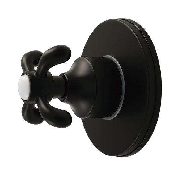 Kingston KS4030TX French Country Single-Handle Six-Way Diverter Valve with Round Trim Kit in Matte Black