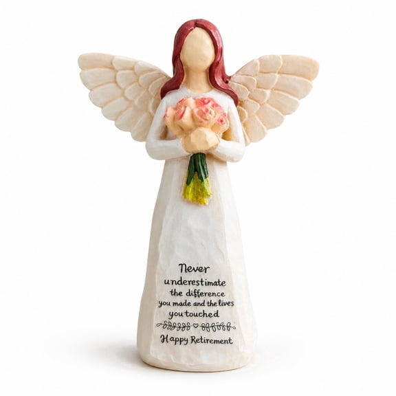 1 Pcs Angel Keepsake Home Shelf Decor,6.7inch Hand-Painted Resin Angel Figurine,Retirement Gift for Woman 2026,Retirement Decorations for Women Teacher Coworker Retirement Gifts