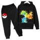 thumbnail image 3 of Conjunto de sudadera y pantalón con estampado de Pikachu para niños y niñas, conjunto informal con capucha y estampado de Pokémon, camisetas Kawaii para niños, jersey deportivo para niños, 3 of 4