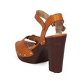 thumbnail image 3 of Women Leatherette Block Heel Sandal - Party, Dressy, Summer - Buckled Chunky Heel - GE63 By Alrisco, 3 of 5