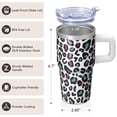 thumbnail image 3 of 20oz Double Wall Stainless Steel Tumbler With Handle Geometric Design Insulated Leak Proof Travel Coffee Cup With Straw, 3 of 5