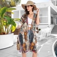 thumbnail image 5 of BZSMCE Women Creatively Feline and Canine Friends Print Beach Cover-ups Size:S-2XL, 5 of 7