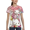 thumbnail image 5 of Hello Kitty T Shirts For Girls Boys, 3d Print Cartoon Graphics T Shirt, Youth Crewneck T-Shirt, Unisex Short Sleeve Top Tees Age 4-16 Years, 5 of 7
