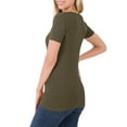 thumbnail image 2 of Niobe Clothing Womens V-Neck Cotton Short Sleeve Long T-Shirt Top, 2 of 6