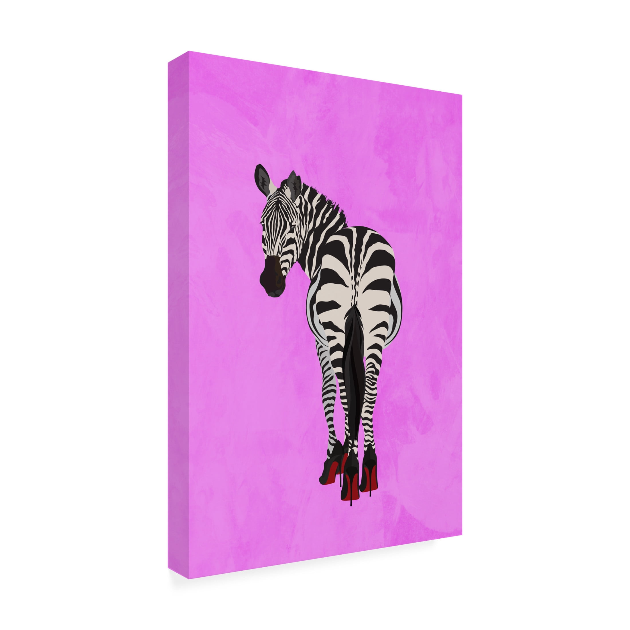 Trademark Fine Art Sarah Manovski Zebra Shoes pink Canvas Wall Art