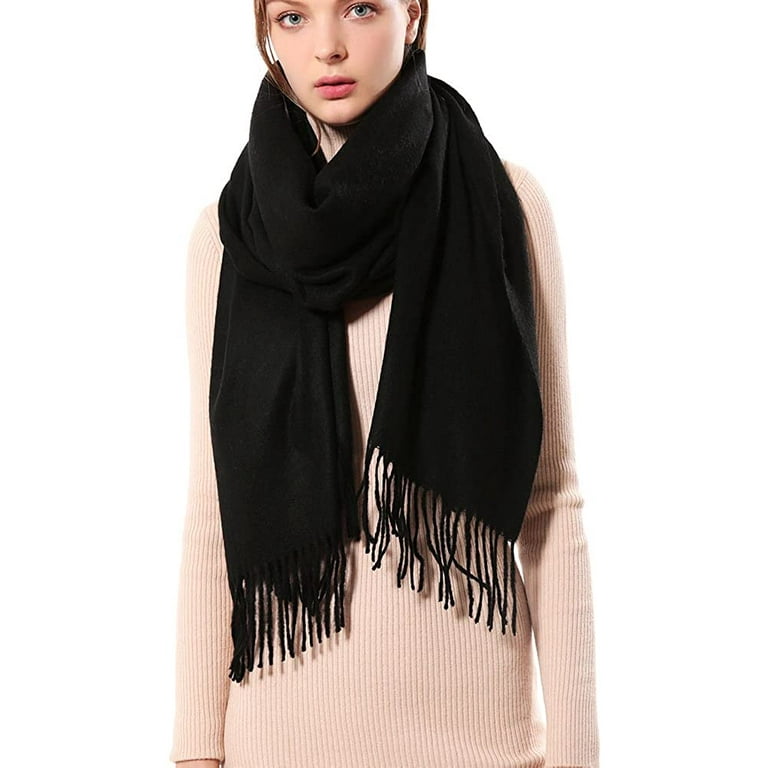 Thick Winter Warm Cashmere Pashmina Shawl Women Scarf Solider Geometric  Splice With Tassel Female Foulard Stoles Poncho Echarpe