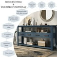 thumbnail image 4 of Noble House 62.2" Large Entryway Table, 4-Drawer Painted Console with 3-Tier Open Shelves & Metal Handles,Versatile,Navy Blue, 4 of 9