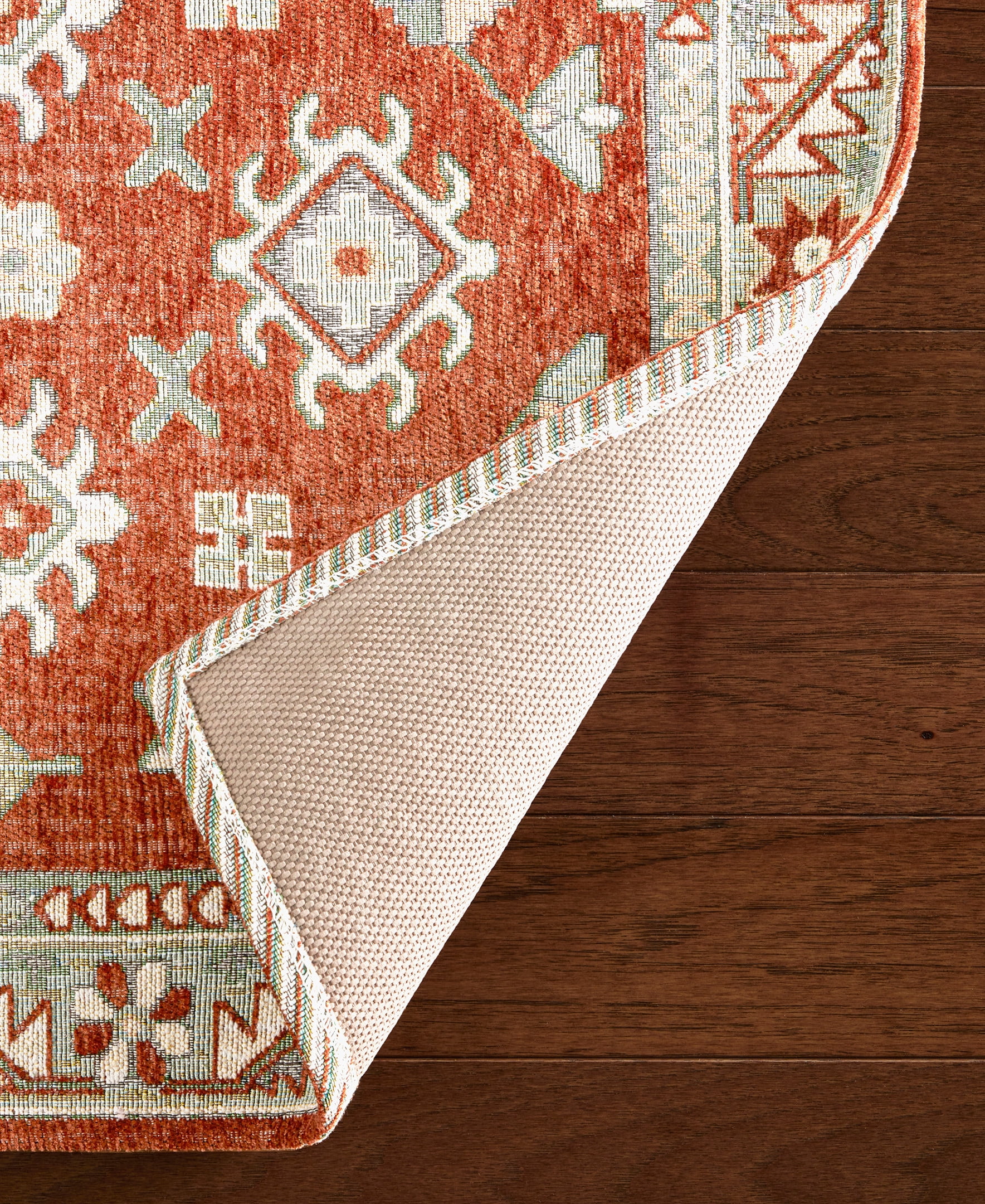 TOWN & COUNTRY LUXE Livie Forever Vintage Everwash® Washable Multi-Use Decorative Rug with Non-Slip Backing, Rust/Ivory, 24"x72"