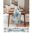 thumbnail image 3 of ERUNPONLY Blue Gray Ombre Table Runner - 72 Inch Long Vintage Abstract Art Oil Painting Cotton and Linen Blended Dress Scarves Farmhouse Table Runner for Kitchen Dining, Coffee Table, 14"x72", 3 of 8