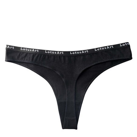 

Kddylitq thong for Women Low Rise Breathable Seamless Underwear Black L