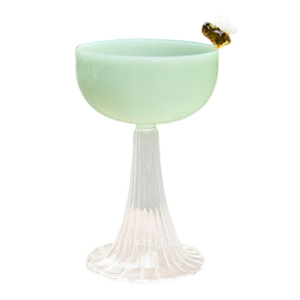 Vasos para beber, lindos tazones de helado con base para restaurantes, jugos, bebidas y ensaladas. Base transparente verde
