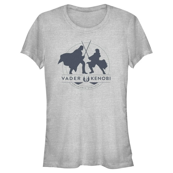 Junior's Star Wars: Obi-Wan Kenobi Vader Kenobi Unfinished Business Graphic Tee Athletic Heather Large
