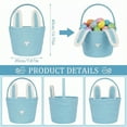 thumbnail image 3 of Yanxiao Easter Bunny Baskets, Easter Egg Storages with Cute Bunny Ears, Easter Gifts Bags Egg Hunt Baskets for Girls Baby Kids Children, Blue, 3 of 8