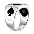 thumbnail image 2 of Bling Jewelry Mens Lucky Las Vegas Gambler Ace of Spade Signet Ring .925 Sterling Silver, 2 of 5