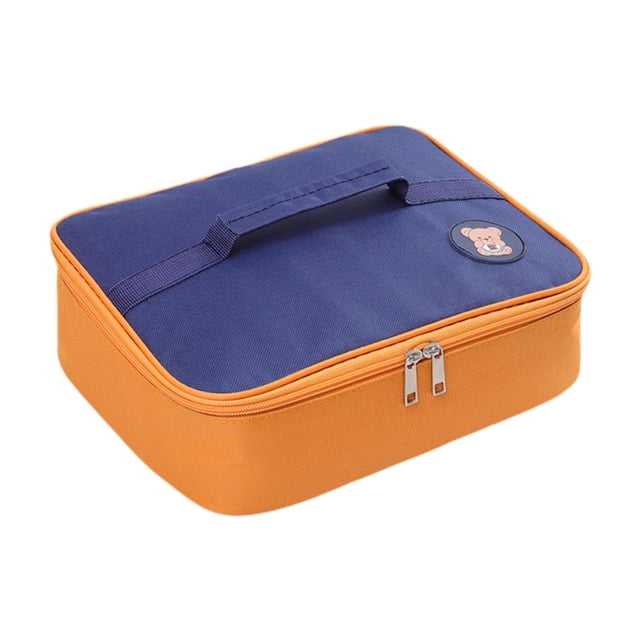 Bolsa isotérmica para el almuerzo, fiambrera, bolsa de mano, bonita, de tela Oxford, con doble cremallera, portátil. Oso
