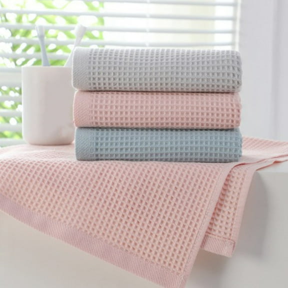 Soft Cotton Towel, 35cmx75cm, Absorbent & Durable, Gray/Blue/Pink, 1-Pack, Ideal for Bath & Daily Use, Quick-Dry & Thickened Design, Home & Travel Essential