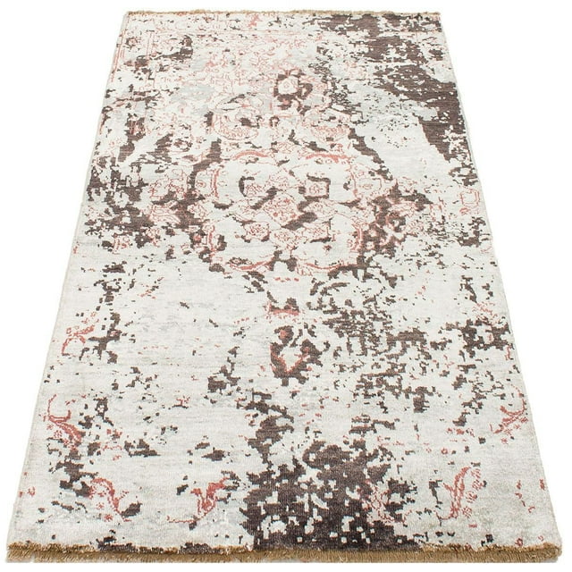 ECARPETGALLERY 4'6" x 6'5" Transitional Jules Oushak Hand-knotted Area Rug for Living Room, Dining Room and Bedroom in Ivory
