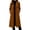 Brown, variant on Women's Long Pea Coat Shawl Collar Single Breasted Fall Winter Trench Coat Overcoat Brown 2XL