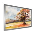 thumbnail image 2 of Designart 'Lone Oak Tree In The Fields With Autum Leaves' Traditional Framed Art Print, 2 of 4