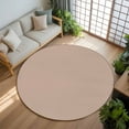 thumbnail image 3 of Brown 6ft Round Rug, Farmhouse Solid Brown Color Modern Art Non-Skid Rubber Backing Large Area Rugs - Living Room Bedroom Home Office, Indoor Floor Mat Carpets Washable Rug, 3 of 9