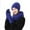 Blue, variant on Hat Scarf and Gloves Three-Piece Set for Women Double-Layer Fleece-Lined Hat Cable Knit Scarf Wool Gloves Red
