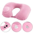 thumbnail image 3 of Pillow Air Cushion Self Inflating Button Travel Neck Inflatable Plane Car Train Portable Soft U Shaped Travel Flocking Fabric, 3 of 6