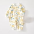 thumbnail image 2 of YunPes Newborn Baby Girls & Boys Soft Cotton Rompers Button Long Sleeve Onepieces 0-24 Months Unisex Footless Infant Bodysuits, 2 of 3