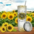 thumbnail image 5 of Gifts for Sunflower Lover- Sunflower Tumbler with Lid and Straw - Sunflower Cups Tumbler - Sunflower Cup - Sunflower Mug - 20oz Insulated Stainless Steel Sunflower Print Skinny Tumbler, 5 of 6
