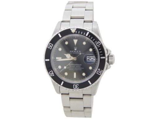 Pre-Owned Mens Rolex Stainless Steel Submariner Watch Black Dial 16610