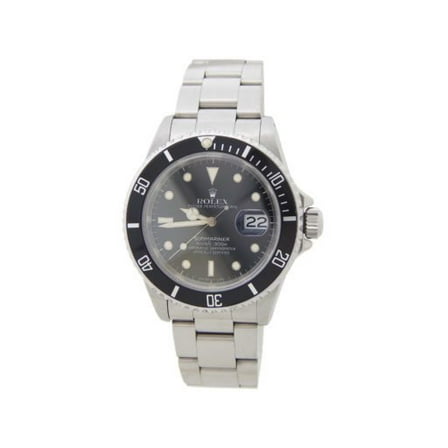 Pre-Owned Mens Rolex Stainless Steel Submariner Watch Black Dial 16610