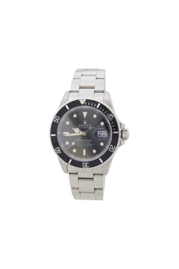 Pre-Owned Mens Rolex Stainless Steel Submariner Watch Black Dial 16610