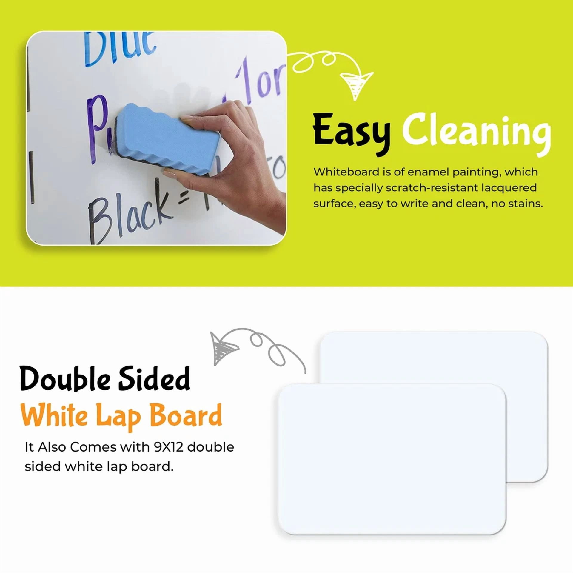 Dry Erase Board For Wall, 15"X12" Hanging Whiteboard With Double-Sided Lap Board