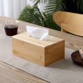 thumbnail image 1 of Rectangular Bamboo Tissue Box Cover, Dryer Bed Sheet Frame, Bedside Table for Cosmetics and Glasses Storage, Home Office Desk Organizer (Primary Color, 1 of 5