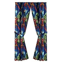 Jay Franco Marvel Avengers Blue Circle Rod Pocket Light Filtering Curtains, 42" x 84" (2 Panels)