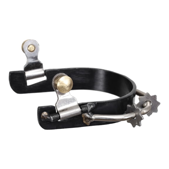 Showman Ladies Black Steel Bumper Spurs w/ Two Rowels