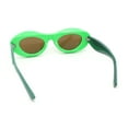 thumbnail image 4 of Womens Unique Retro Futurism Thick Plastic Cat Eye Concave Sunglasses Green - Brown, 4 of 4