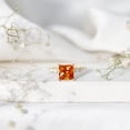 thumbnail image 4 of Solitaire Lab Grown Orange Sapphire Ring with Moissanite - 2 Carat Princess Cut Sapphire Ring, 18K Yellow Gold, US 12.50, 4 of 8
