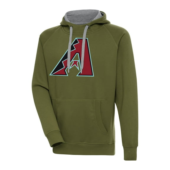 Men's Antigua Olive Arizona Diamondbacks Victory Pullover Hoodie