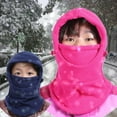 thumbnail image 3 of Kids Hat Solid Color Adjustable Boys Girls Pure Color Drawstring Cap Scarf for Outdoor, 3 of 10