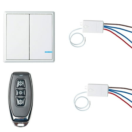 Greencycle 1 Set 2 Gang Wireless Light Switch 110v Receiver Greencycle 1 Set 2 Gang Wireless Light Switch 110v Receiver Transmitter Kit Outdoor 1600ft Indoors