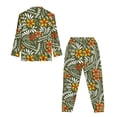 thumbnail image 5 of DISNIMO Womens Pajamas Loungewear Polynesian Plumeria Print Two Piece Sleepwear Button Down Pajama Sets Soft Long Sleeve Matching Lounge Set with Long Pajama Pants, 5 of 7