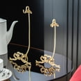 thumbnail image 1 of Soporte de Exhibición para Platos Y Tazas de Té, Soporte para Tazas de Café Expreso de Latón, Diseño Anudado con Lazo para Fiesta en La Encimera de La Juego de 2 Macarena Rejilla para secar tazas, 1 of 8