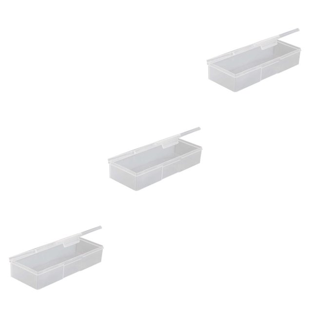 Seitruly Caja de almacenamiento transparente de plástico rectangular para decoración de uñas Type2 NO2
