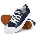 thumbnail image 3 of JENN ARDOR Women's Canvas Shoes Flat Sneakers Lace Up Shoes Walking Scrunch Back Sneakers, 3 of 7