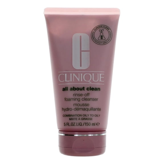 Clinique Rinse-off Foaming Cleanser-Mousse, Face Wash for All Skin Types, 5 Oz