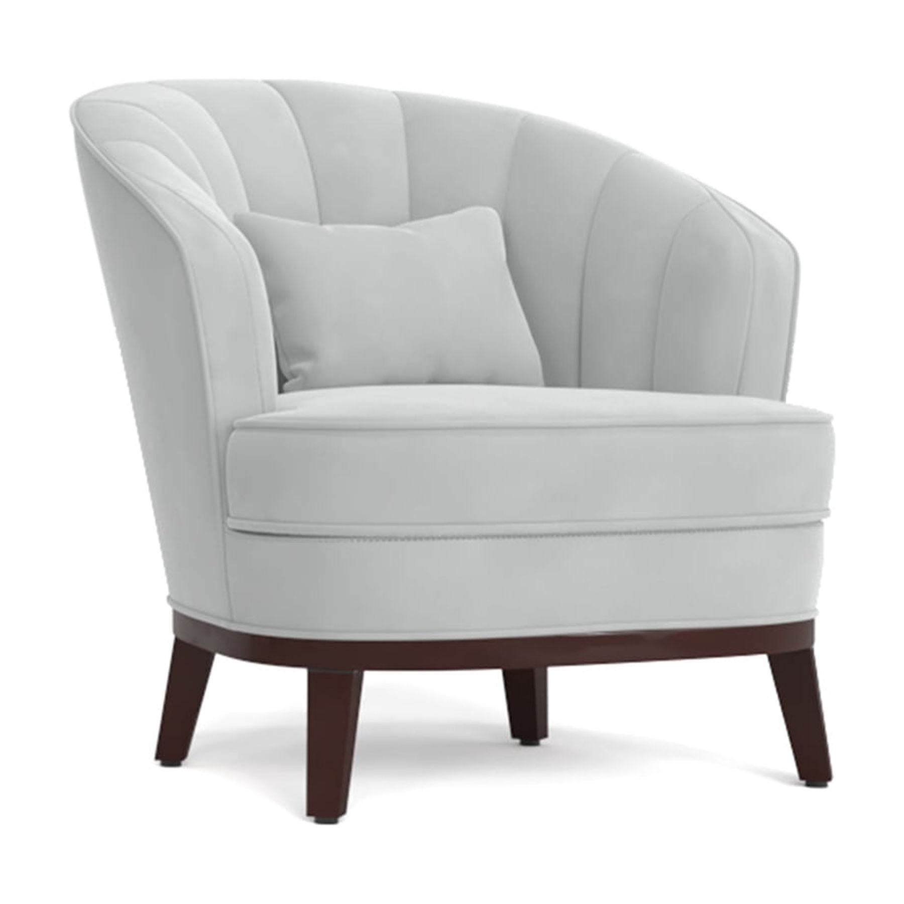 Ava Upholstered Barrel Accent Chair, Light Grey