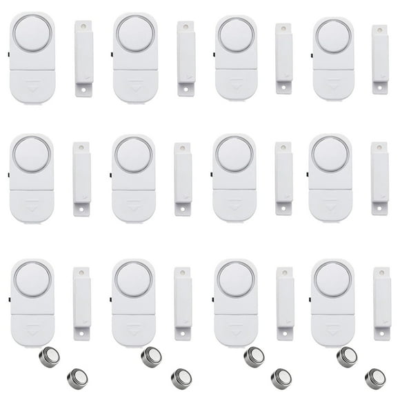 12 Pack Door Window Alarm for Kids Safety Wireless Door Alarm for Home Security Personal Security Window Alarms Sensor Burglar Door Alarm for Home,Cars,Sheds,Caravans (White)