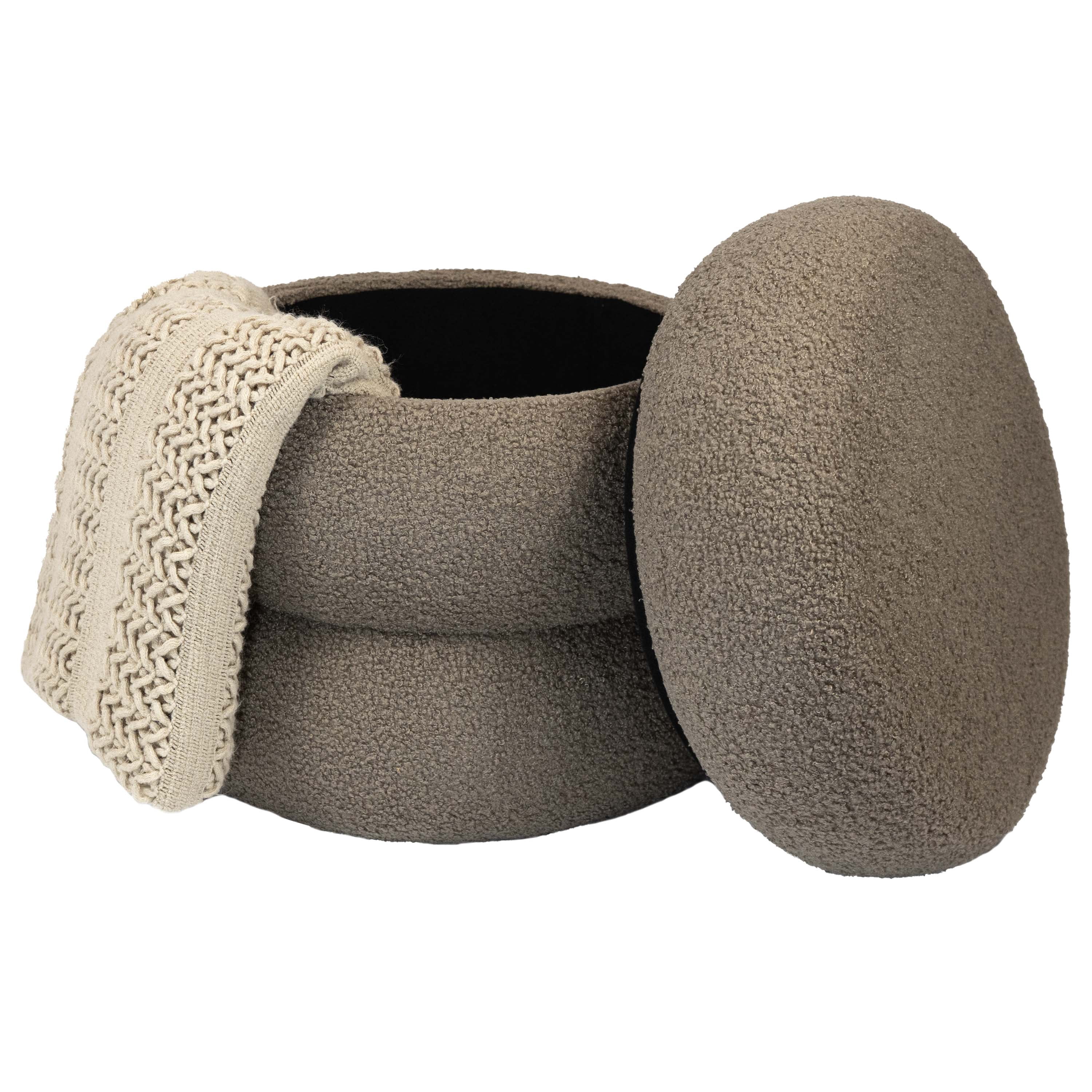 Mainstays Boucle Cloud Storage Ottoman, Taupe